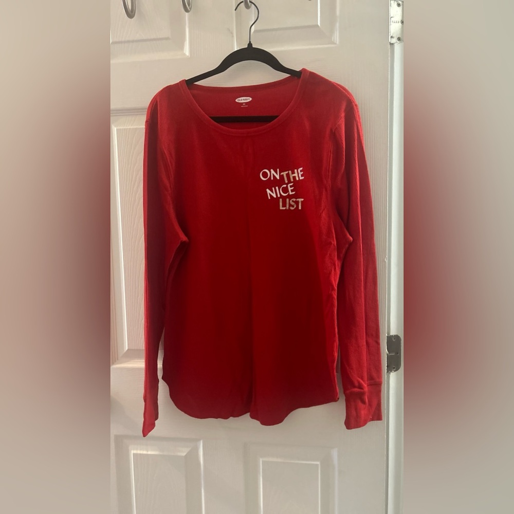 Old Navy “On The Nice List” Christmas Thermal Men’s Top Size XXL